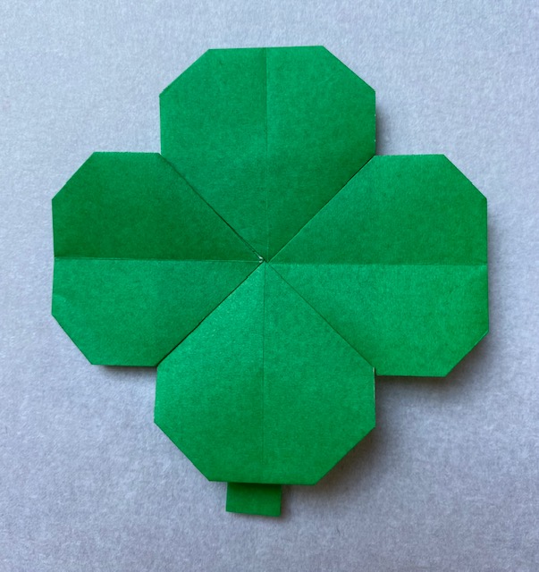 Four-leaf clover with stem